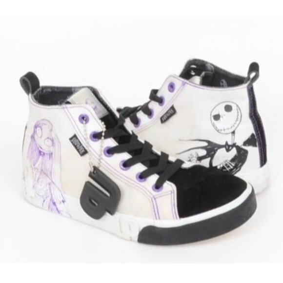 Ground UP Jack & Sally Nightmare Before Christmas High-Top Sneakers Kids Size 4 - Picture 4 of 10